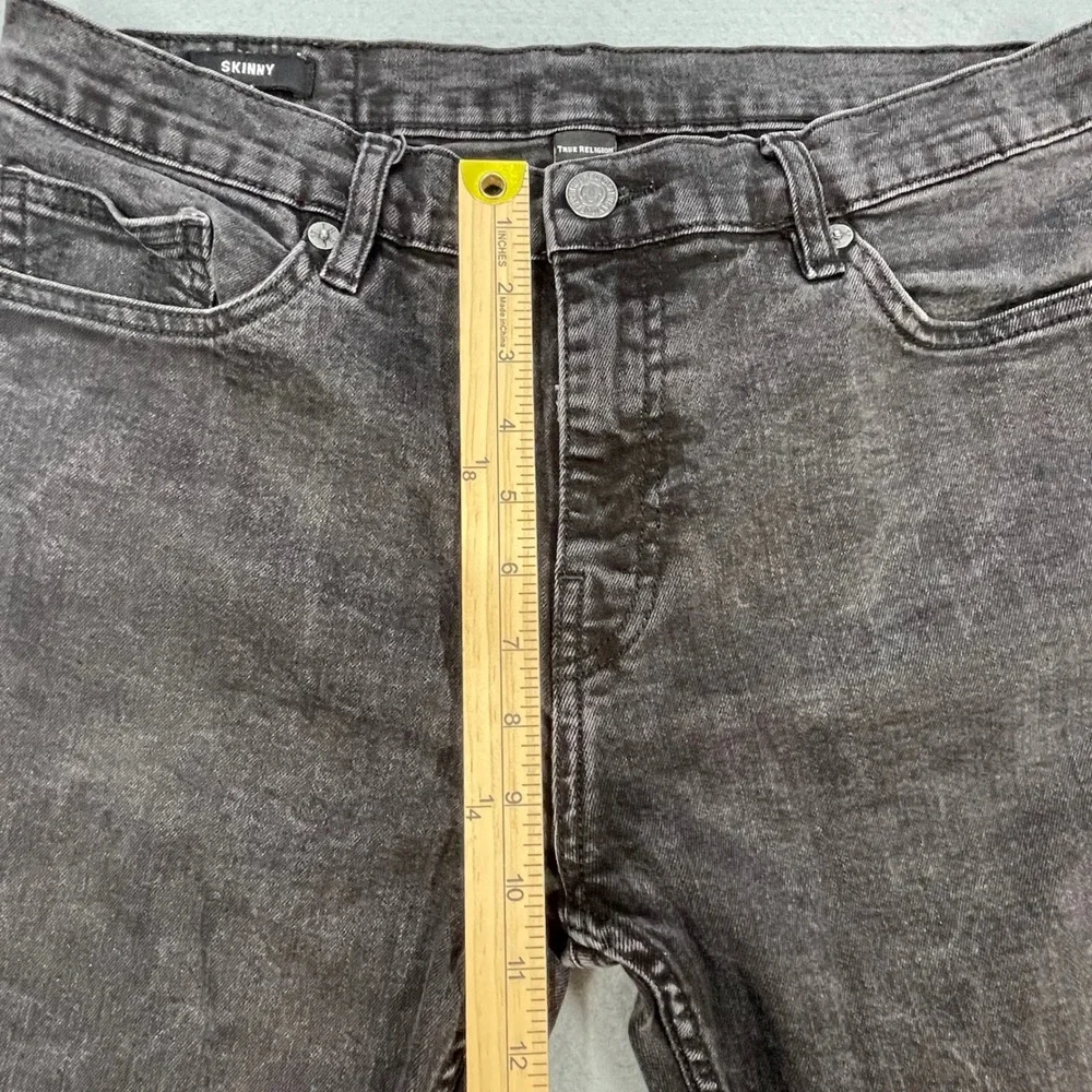 True Religion Black Skinny Jeans Horseshoe Stitching Mens Size 34
